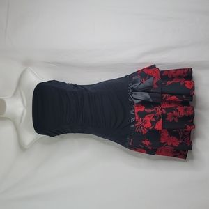 XOXO black strapless flamenco-like dress sz large